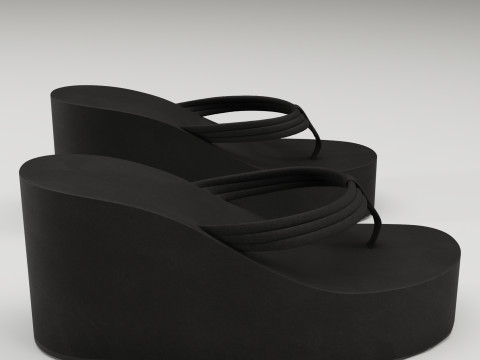 Collection of thong high plaform sandals 3D 모델