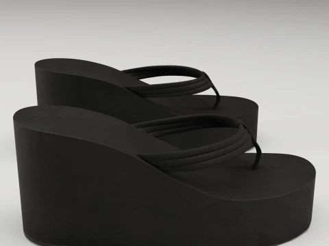 Collection of thong high plaform sandals 3D Model