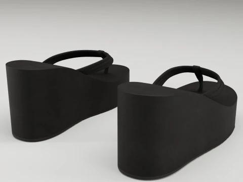 Collection of thong high plaform sandals 3D Model