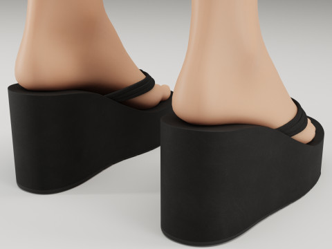 Collection of thong high plaform sandals 3D 모델