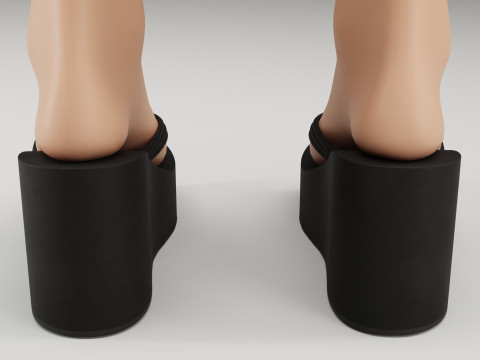 Collection of thong high plaform sandals 3D 모델