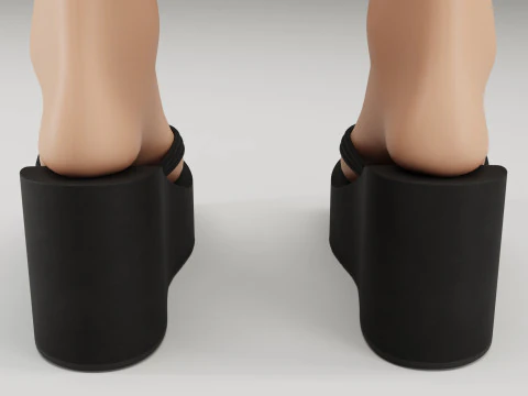 Collection of thong high plaform sandals 3D Model