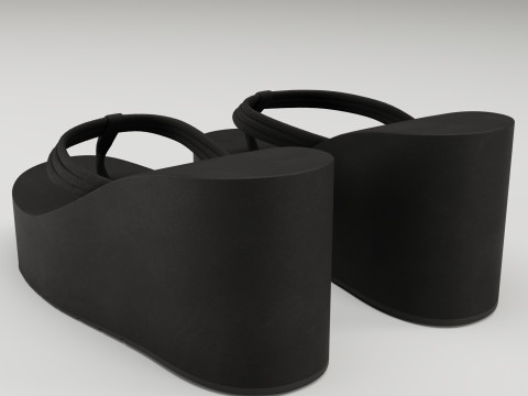 Collection of thong high plaform sandals 3D 모델