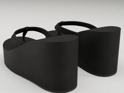 Collection of thong high plaform sandals 3D Model