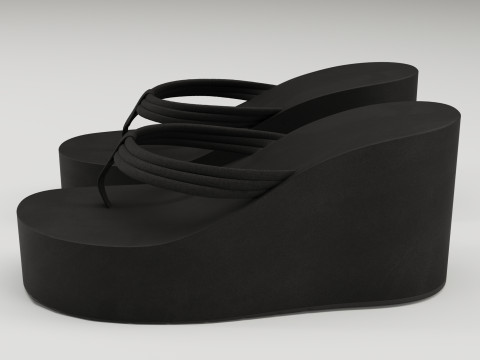 Collection of thong high plaform sandals 3D 모델