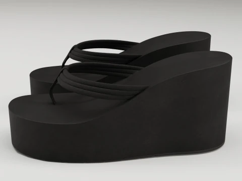 Collection of thong high plaform sandals 3D Model