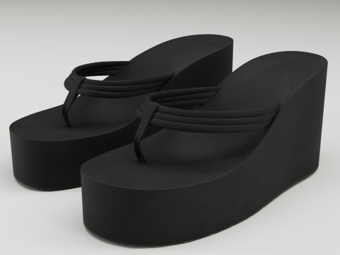 Collection of thong high plaform sandals 3D 모델