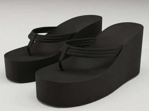 Collection of thong high plaform sandals 3D Model