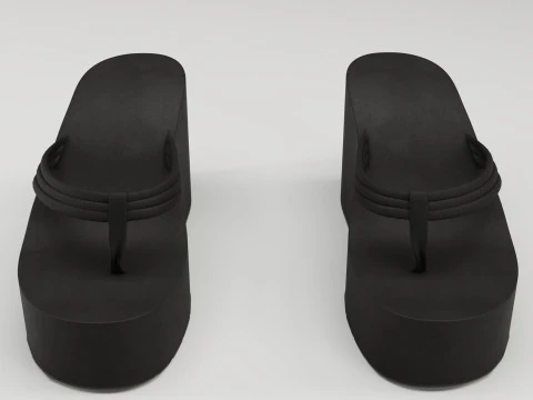 Collection of thong high plaform sandals 3D Model