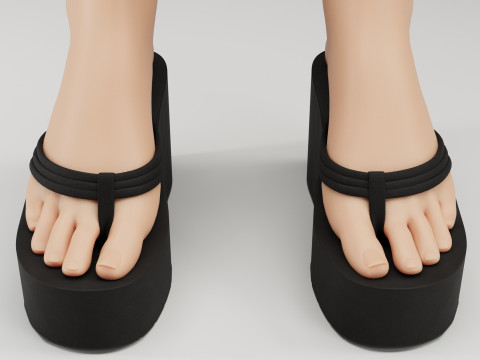 Collection of thong high plaform sandals 3D 모델