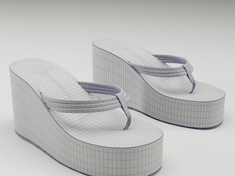 Collection of thong high plaform sandals 3D 모델