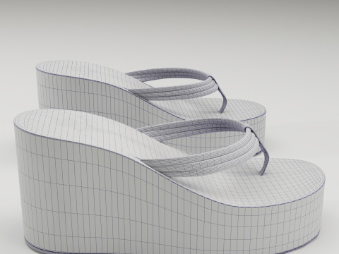 Collection of thong high plaform sandals 3D 모델
