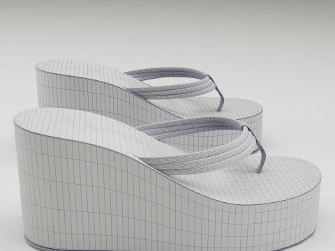 Collection of thong high plaform sandals 3D Model