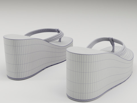 Collection of thong high plaform sandals 3D 모델