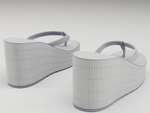 Collection of thong high plaform sandals 3D Model