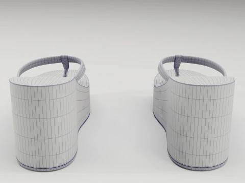 Collection of thong high plaform sandals 3D Model
