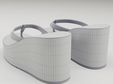 Collection of thong high plaform sandals 3D Model
