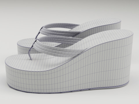Collection of thong high plaform sandals 3D 모델