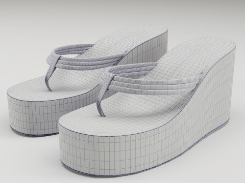 Collection of thong high plaform sandals 3D 모델
