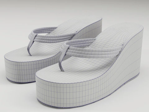 Collection of thong high plaform sandals 3D Model