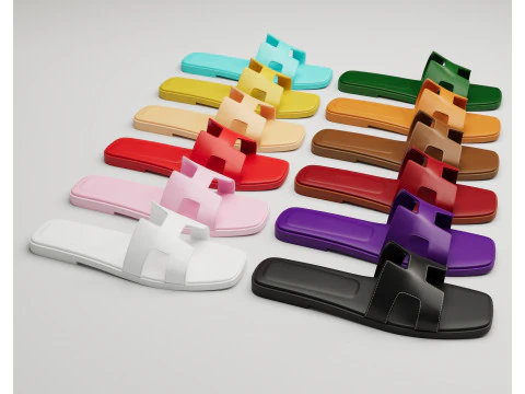 Hermes Sandals Collection 3D Model