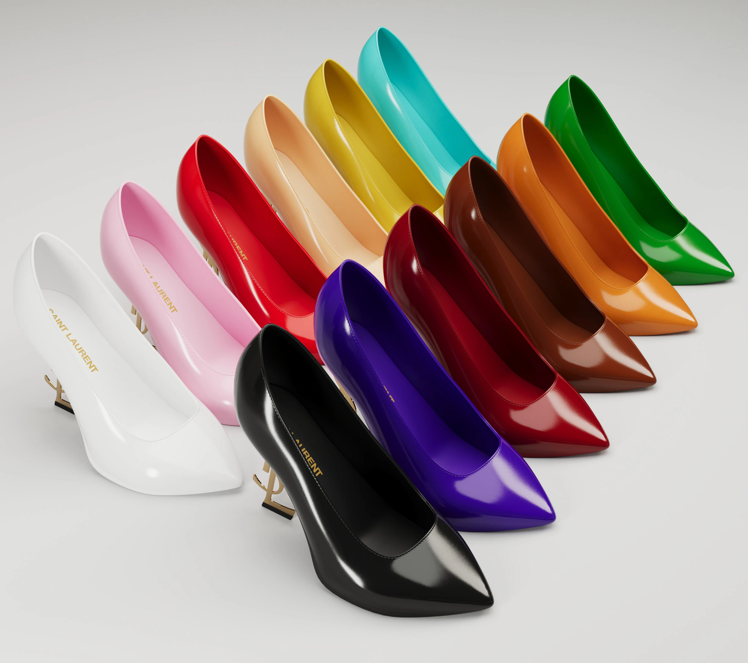 Saint Laurent paris opyum leather high heels collection 3D Model .c4d .max .obj .3ds .fbx .stl .blend