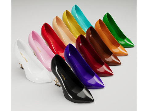 Saint Laurent paris opyum leather high heels collection Modèle 3D