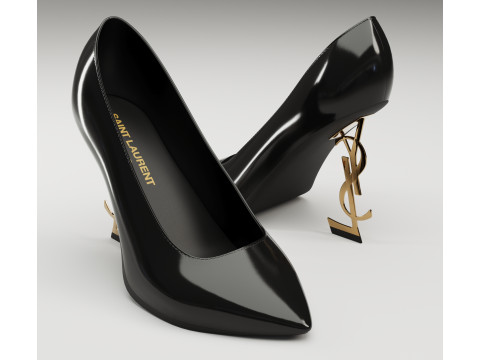 Saint Laurent paris opyum leather high heels collection Modèle 3D