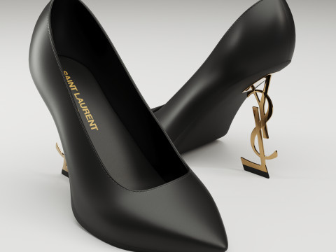 Saint Laurent paris opyum leather high heels collection Modèle 3D