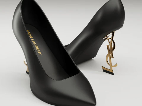 Saint Laurent paris opyum leather high heels collection 3D Model
