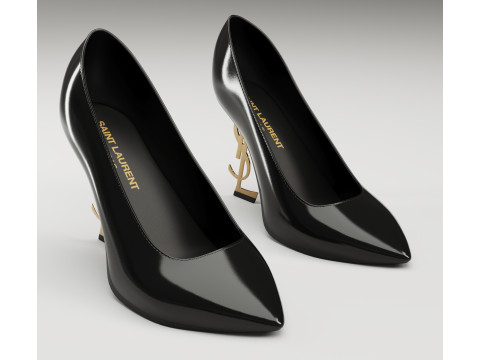 Saint Laurent paris opyum leather high heels collection Modèle 3D