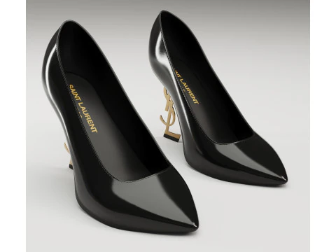Saint Laurent paris opyum leather high heels collection 3D Model