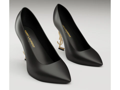 Saint Laurent paris opyum leather high heels collection 3D Model