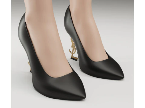 Saint Laurent paris opyum leather high heels collection 3D Model