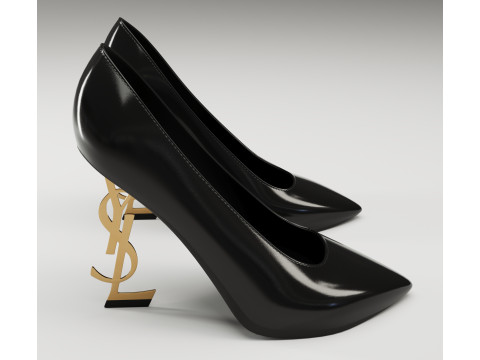 Saint Laurent paris opyum leather high heels collection Modèle 3D