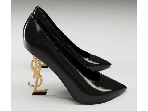 Saint Laurent paris opyum leather high heels collection 3D Model