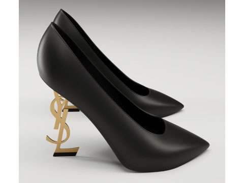 Saint Laurent paris opyum leather high heels collection Modèle 3D