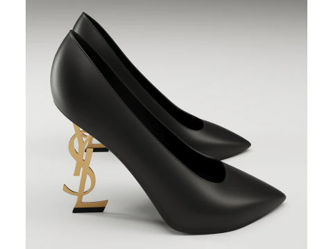 Saint Laurent paris opyum leather high heels collection 3D Model