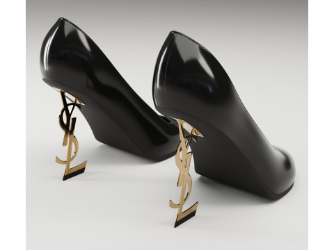 Saint Laurent paris opyum leather high heels collection Modèle 3D