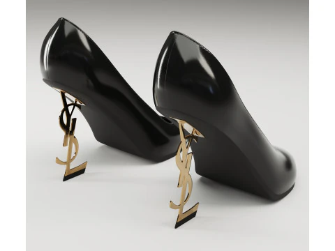 Saint Laurent paris opyum leather high heels collection 3D Model