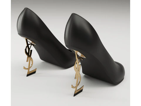 Saint Laurent paris opyum leather high heels collection 3D Model