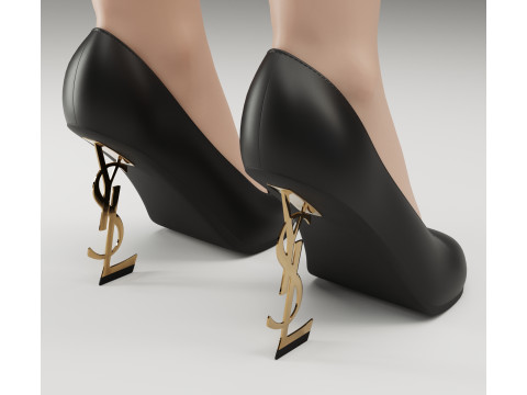 Saint Laurent paris opyum leather high heels collection Modèle 3D