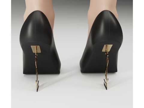 Saint Laurent paris opyum leather high heels collection Modèle 3D