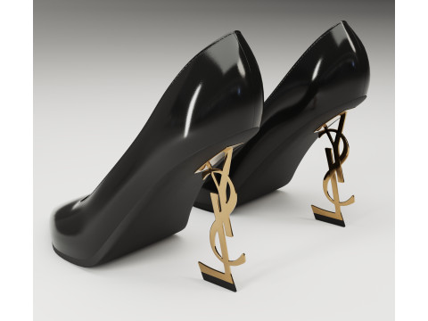 Saint Laurent paris opyum leather high heels collection Modèle 3D