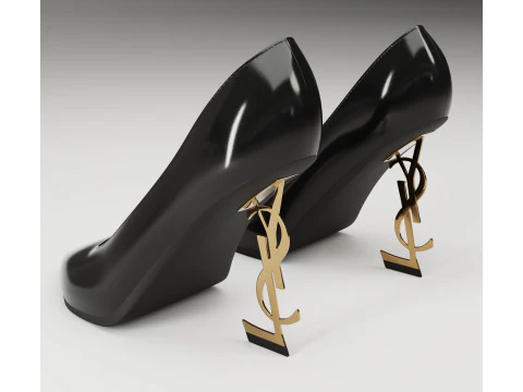 Saint Laurent paris opyum leather high heels collection 3D Model