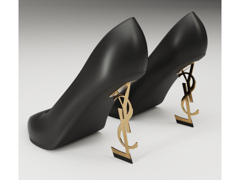 Saint Laurent paris opyum leather high heels collection Modèle 3D
