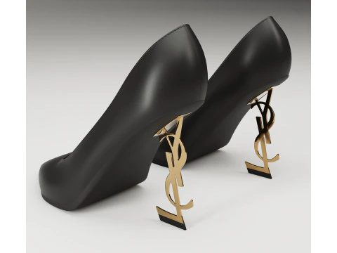 Saint Laurent paris opyum leather high heels collection 3D Model
