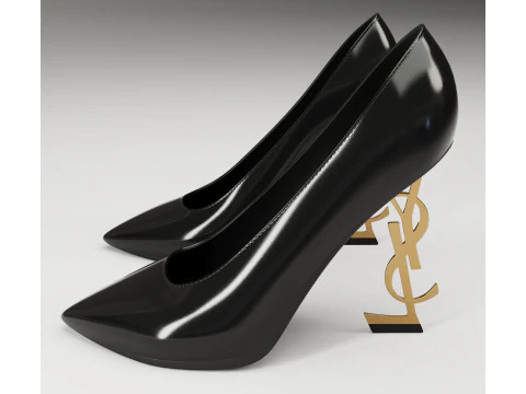 Saint Laurent paris opyum leather high heels collection 3D Model