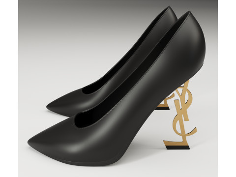Saint Laurent paris opyum leather high heels collection Modèle 3D