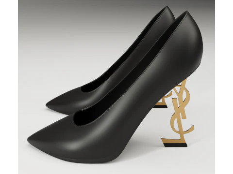 Saint Laurent paris opyum leather high heels collection 3D Model